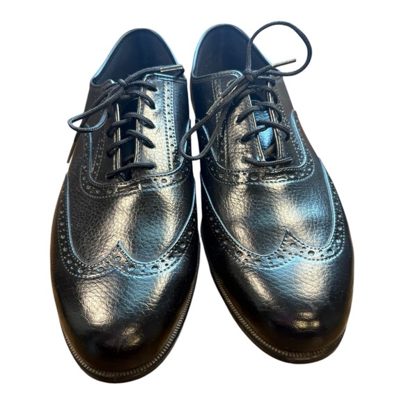 Vintage Chancellor's Black Leather Wingtip Oxford Shoes | Made‎ in USA | Size 12 - Picture 1 of 12